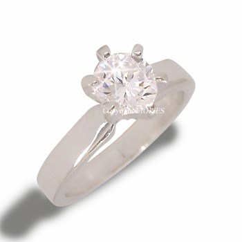 Anillo solitario Blanco